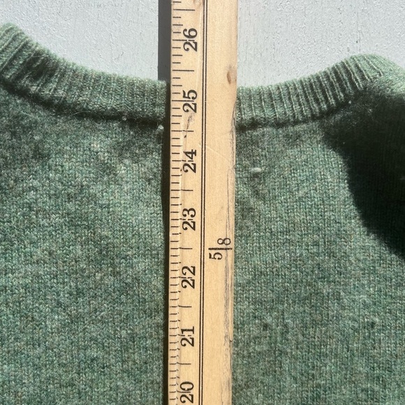 Men's Polo Ralph Lauren Sweatshirt Green Pony L V-Neck Wool Preppy Dad Classic - Picture 12 of 12